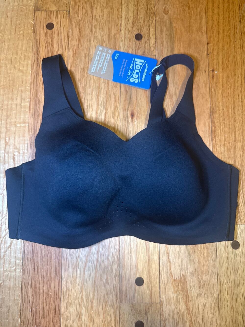 NEW Brooks Dare Underwire Run Bra 32D Black High Impact Sports Bra